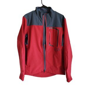 Fox Racing Attack Fire Jacket Coat Softshell Red Blue Gray Medium